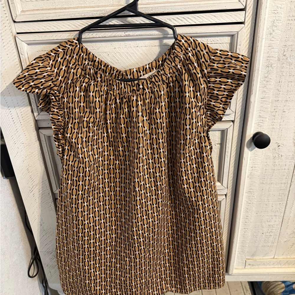 Brown Patterned Blouse - image 4